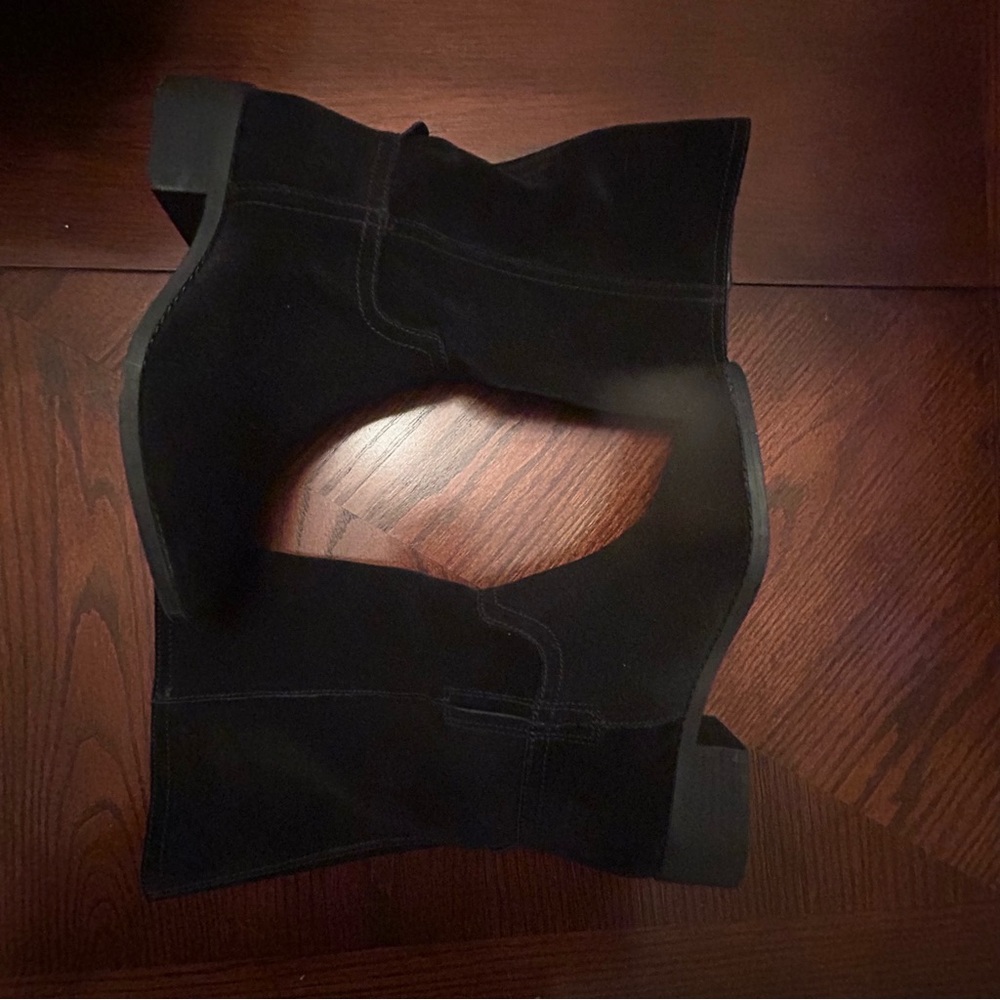 Lucky Brand Lefara Suede Mid-Calf Boots Black Size 6 - Picture 2 of 8